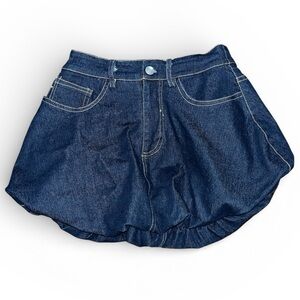 No comment -denim bubble mini skirt mid rise X small